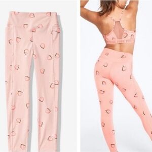 New Victoria's Secret Pink ultimate high waist ankle Peach Leggings large RARE